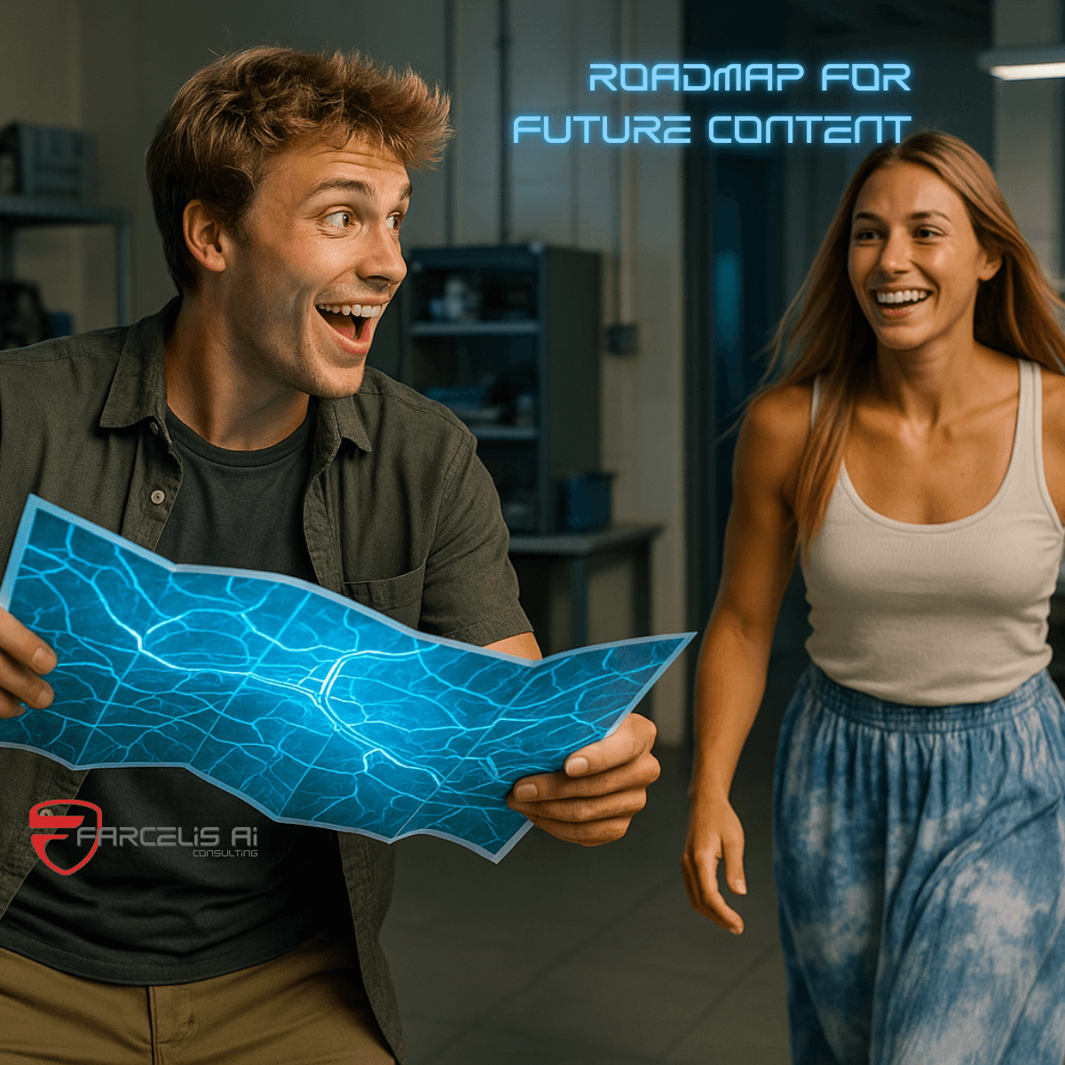 Roadmap for future content artwork for an AI content article